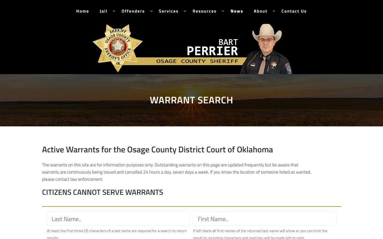 Osage County warrant search connected to court records after arrest