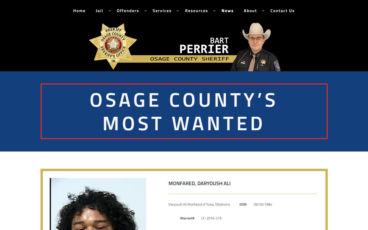 Osage County most wanted photos separate from jail mugshots